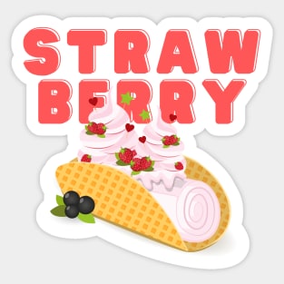 I love ice cream a waffle lot | Strawberry Ice Cream Flavor | Ice Cream Lovers | Sundae Lovers | Sweet Summer Treat | Sweet Tooth Sticker